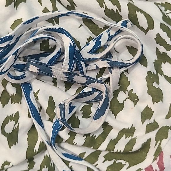 Chan Luu Animal Print Multicolor Maxi Dress Large Red Blue Green Lined Scoop - Picture 6 of 8